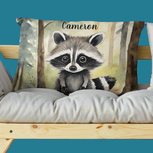 Funda De Cojín Raccoon Personalizado Woodland
