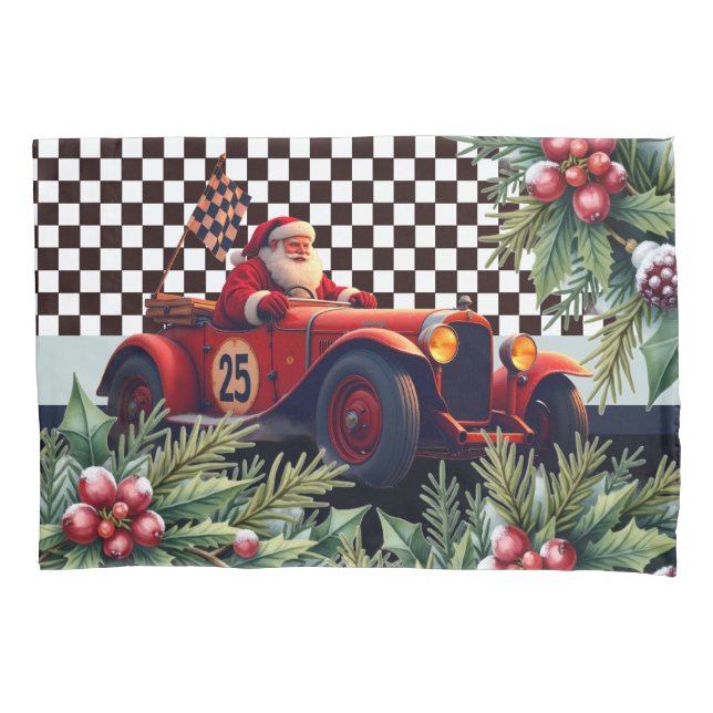 Funda De Cojín Racing Santa Claus holiday (Anverso)