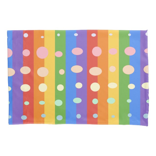 FUNDA DE COJÍN RAINBOW DOT STRIPES (Anverso)