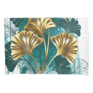 Funda De Cojín Rama con hojas doradas Ginko Biloba