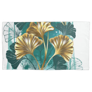 Funda De Cojín Rama con hojas doradas Ginko Biloba