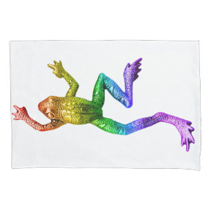 Funda De Cojín rana de colores arcoíris de SlipperyJoe renderizad