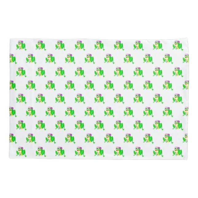 Funda De Cojín Rana feliz Fiesta (Reverso)