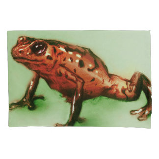 Funda De Cojín Rana roja, bosquejo realista del animal salvaje en