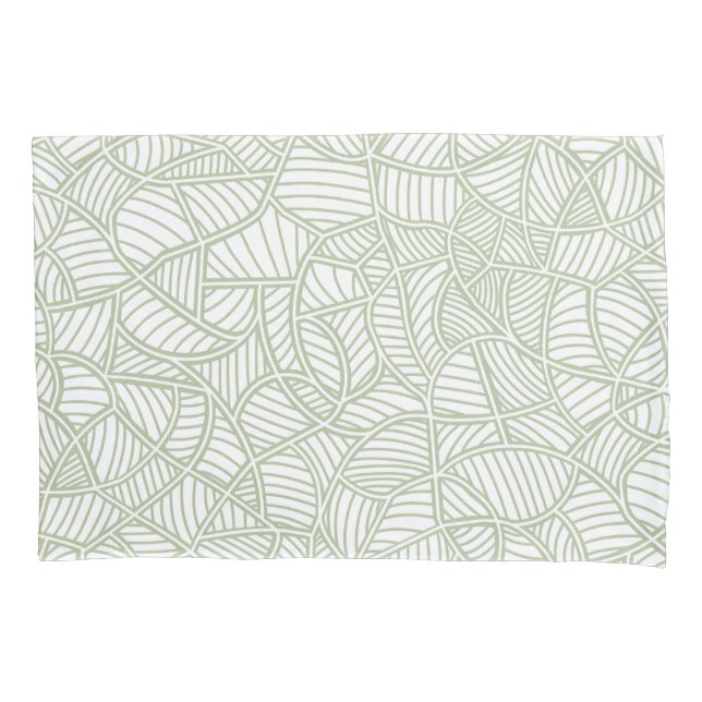 Funda De Cojín Random Leaf Mosaic Pale Green (Anverso-izquierdo)