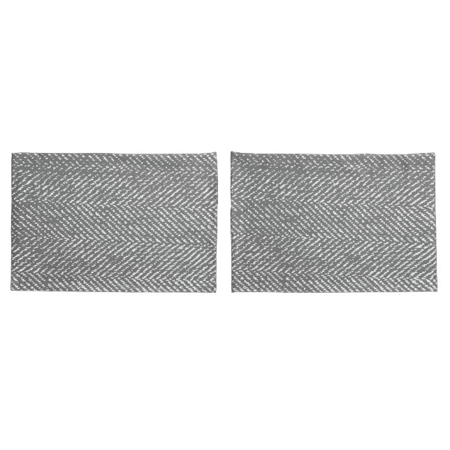 Funda De Cojín Raspa de arenque gris elegante moderna (Reverso-Set)
