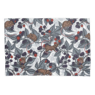 Funda De Cojín Ratones y moras blancas