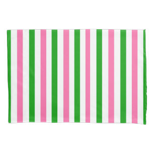 Funda De Cojín Raya verde y rosa