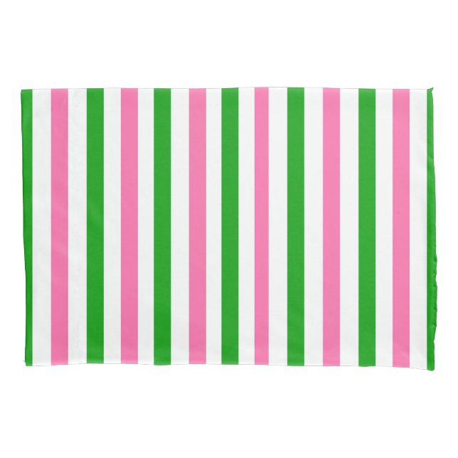 Funda De Cojín Raya verde y rosa (Anverso-izquierdo)