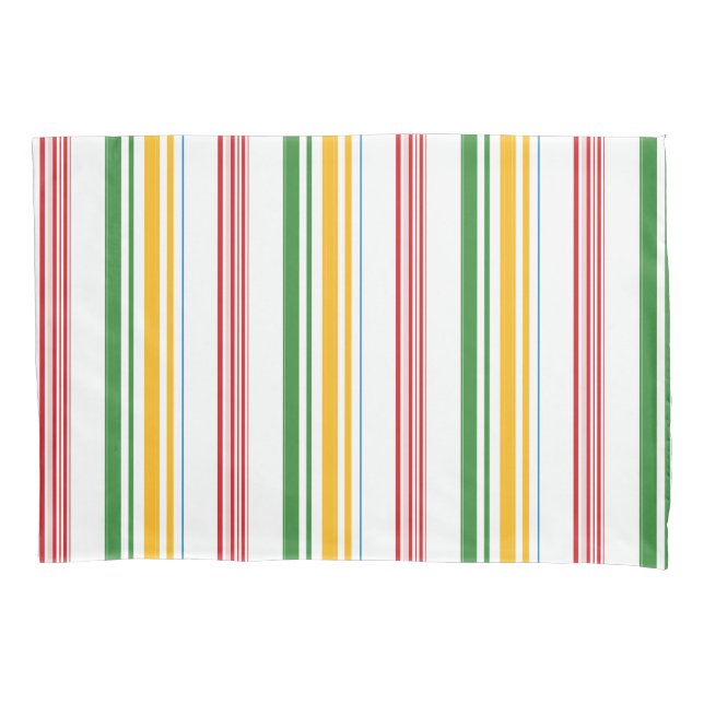 Funda De Cojín Rayas amarillas de color verde suave (Anverso-izquierdo)