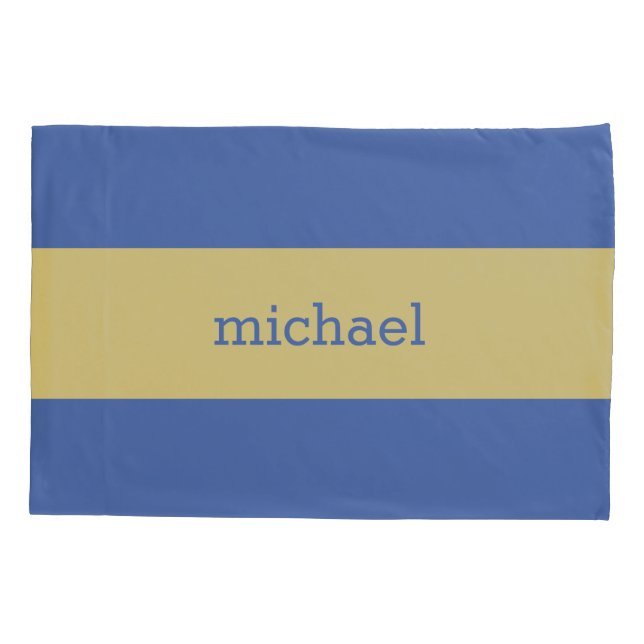 Funda De Cojín Rayas amarillas en CUALQUIE monograma del (Reverso)