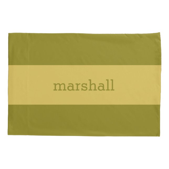 Funda De Cojín Rayas amarillas en cualquier monograma Personaliza (Reverso)