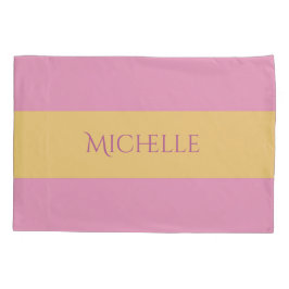 Funda De Cojín Rayas amarillas en cualquier monograma Personaliza