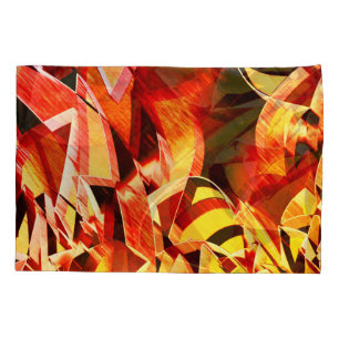Funda De Cojín Rayas amarillentas con rojo oscuro, fuertes rayas