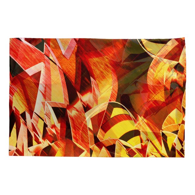 Funda De Cojín Rayas amarillentas con rojo oscuro, fuertes rayas (Reverso-Izquierdo)