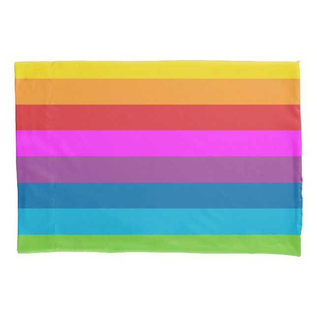 Funda De Cojín Rayas arcoiris (Anverso)