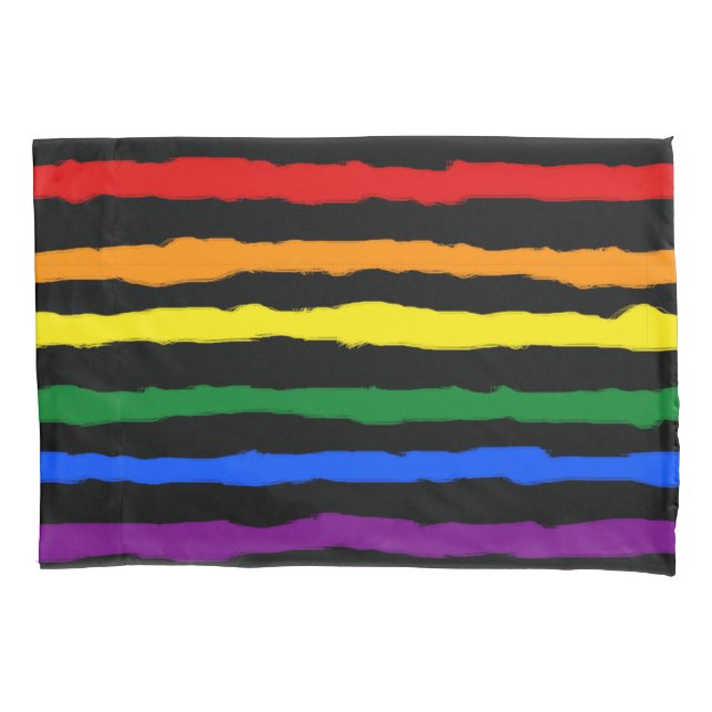 Funda De Cojín Rayas arcoiris gruesas en cualquier color (Anverso)