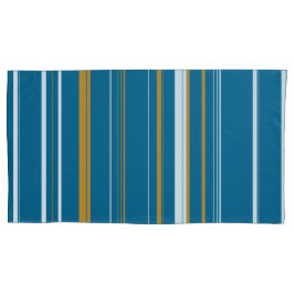 Funda De Cojín Rayas azules amarillas y blancas