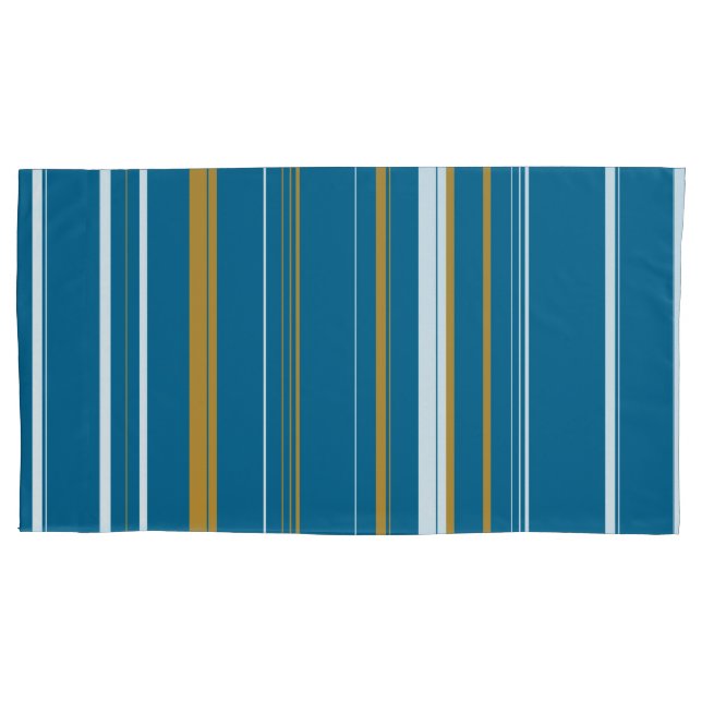 Funda De Cojín Rayas azules amarillas y blancas (Anverso-izquierdo)