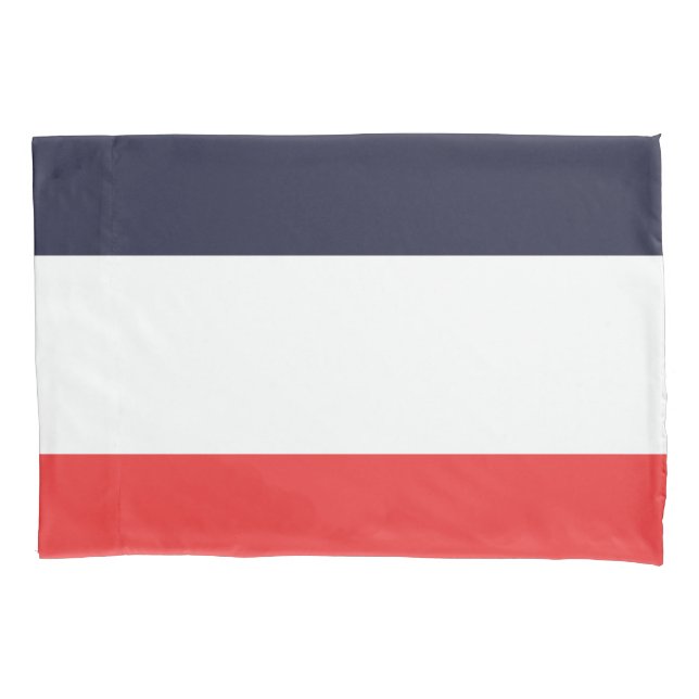 Funda De Cojín Rayas azules blancas y rojas rayadas (Anverso)