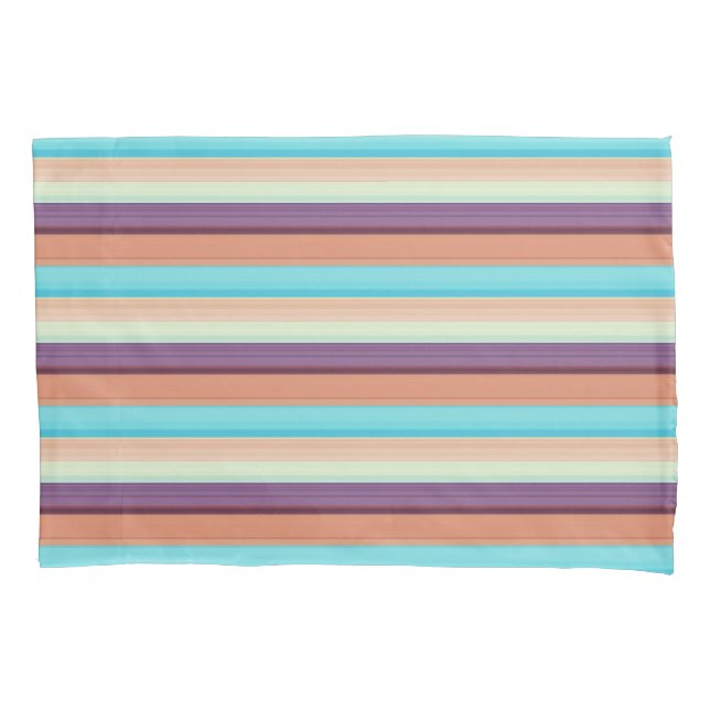 Funda De Cojín Rayas azules marrones lindas (Anverso-izquierdo)