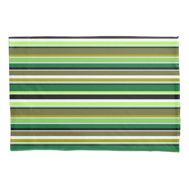 Funda De Cojín Rayas blancas de color verde suave (Anverso-izquierdo)