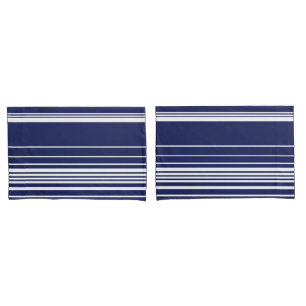 Funda De Cojín Rayas complejas - Azul