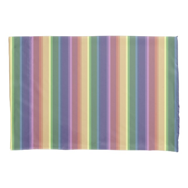 Funda De Cojín Rayas de arco iris mudas (Anverso)