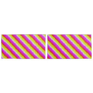 Funda De Cojín Rayas de arco iris rosado de Artdeco