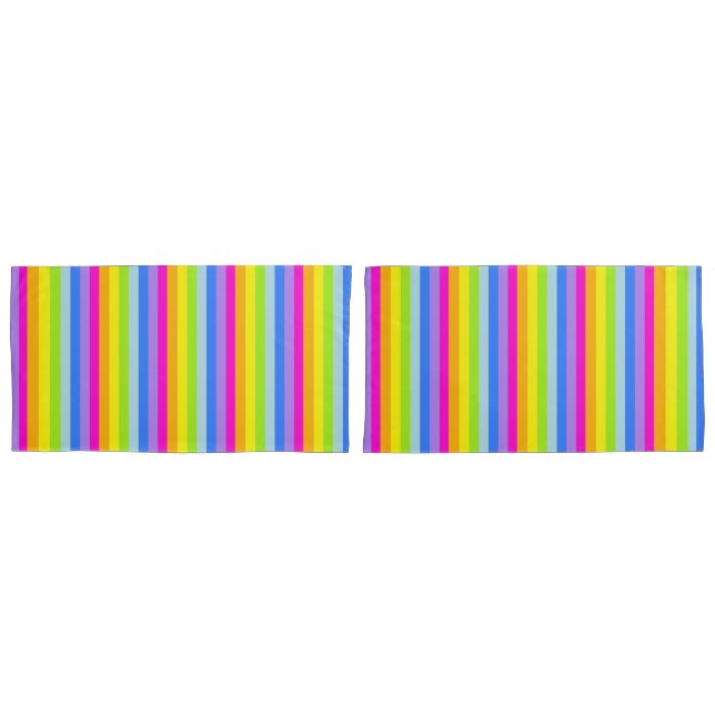 Funda De Cojín Rayas de arcoiris luminosas almohadas de colores (Anverso - Set)