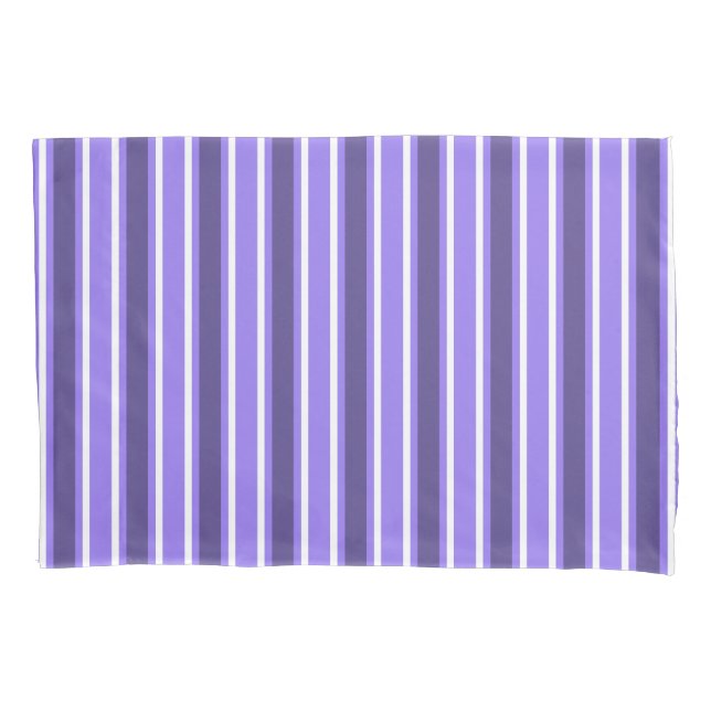 Funda De Cojín Rayas de caramelo morado y blanco (Anverso)