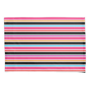 Funda De Cojín Rayas de colores multicolor rosado negro