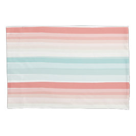 Funda De Cojín Rayas de verano en coral y turquesa