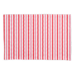 Funda De Cojín Rayas de verano rosadas rojas blancas