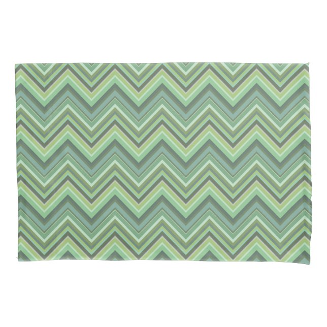 Funda De Cojín Rayas de zigzag verde oliva (Anverso)