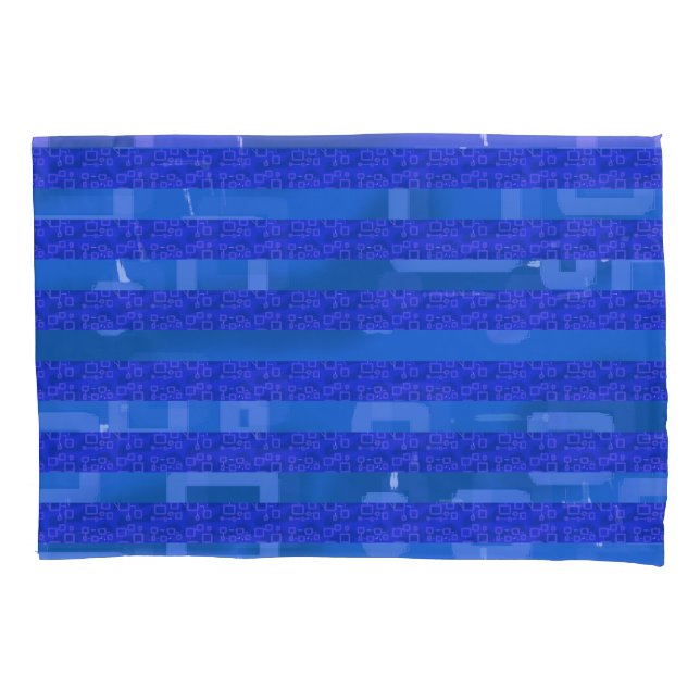 Funda De Cojín Rayas Geométricas Azules Geniales (Anverso)