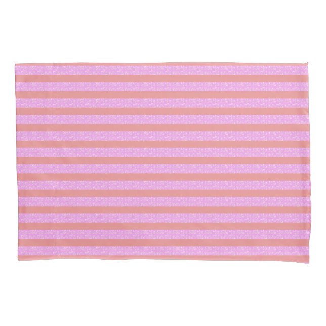 Funda De Cojín Rayas geométricas rosadas (Anverso)