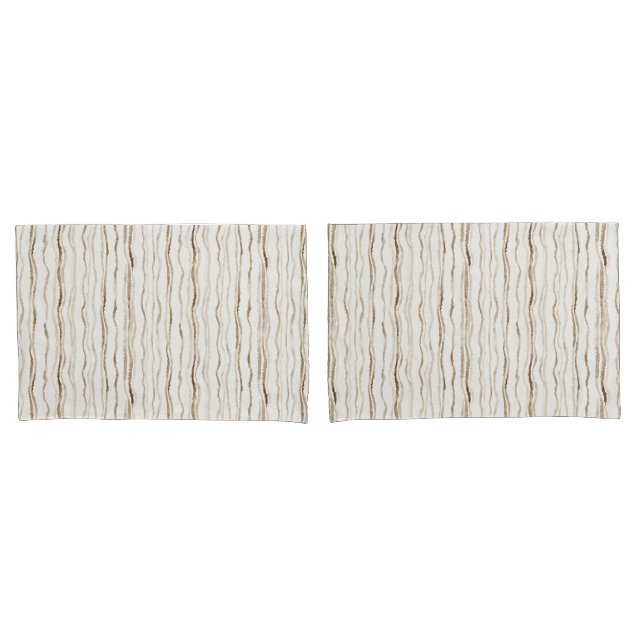 Funda De Cojín Rayas Marrones Crema (Anverso - Set)
