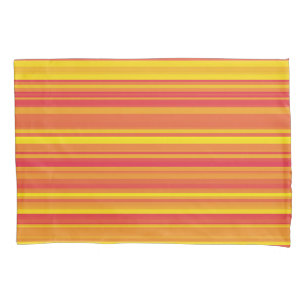Funda De Cojín Rayas Naranjas Rojas Amarillas