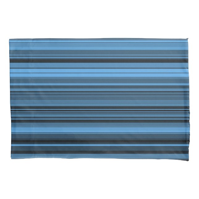 Funda De Cojín Rayas Negras Azules (Anverso-izquierdo)