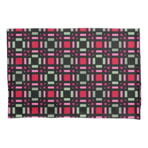 Funda De Cojín Rayas negras rojas de yeso geométrico