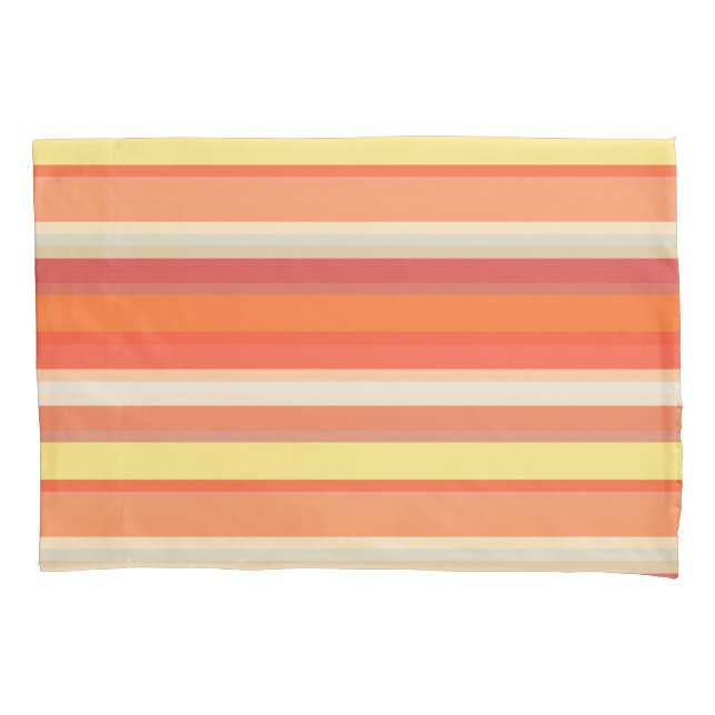 Funda De Cojín Rayas rojas de naranja suave (Anverso-izquierdo)