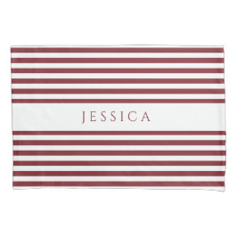 Funda De Cojín Rayas Rojas Y Blancas