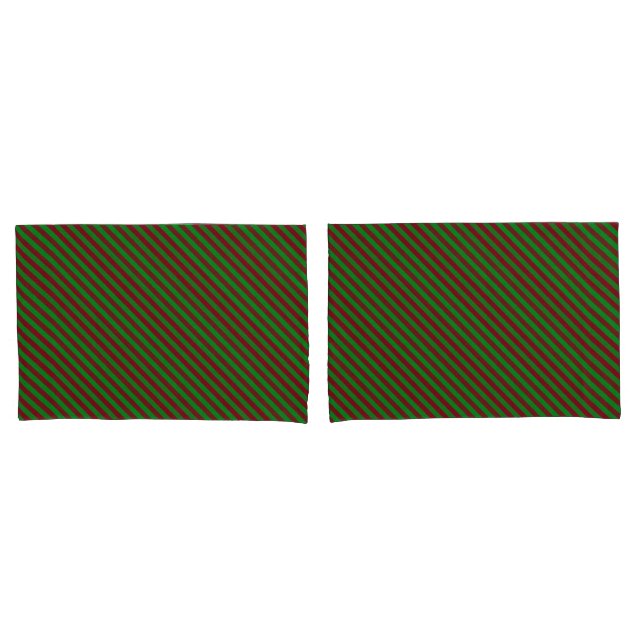 Funda De Cojín Rayas rojas y verdes con brillo (Anverso - Set)