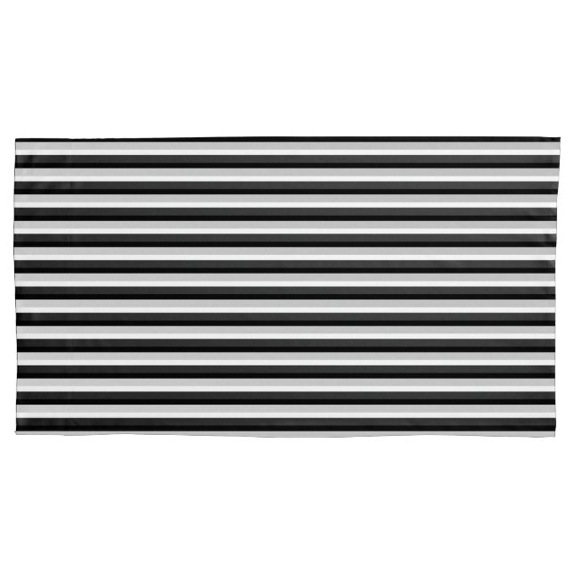 Funda De Cojín Rayas rosadas blancas negras (Anverso)