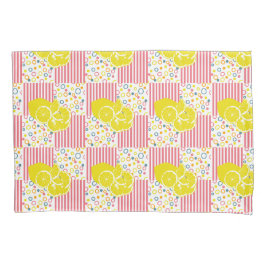 Funda De Cojín Rayas rosas amarillas Lemons