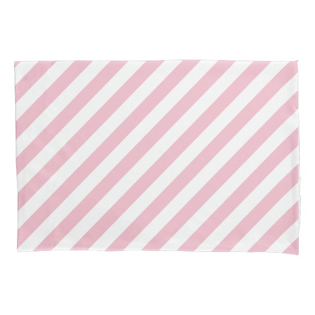 Funda De Cojín Rayas rosas y blancas (Anverso)