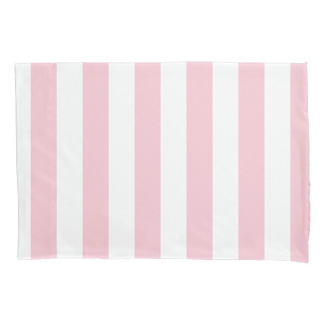 Funda De Cojín Rayas verticales Bebé Rosa Y Rayas Blancas (Anverso)