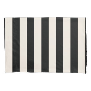 Funda De Cojín Rayas verticales Black And Cream White Striks