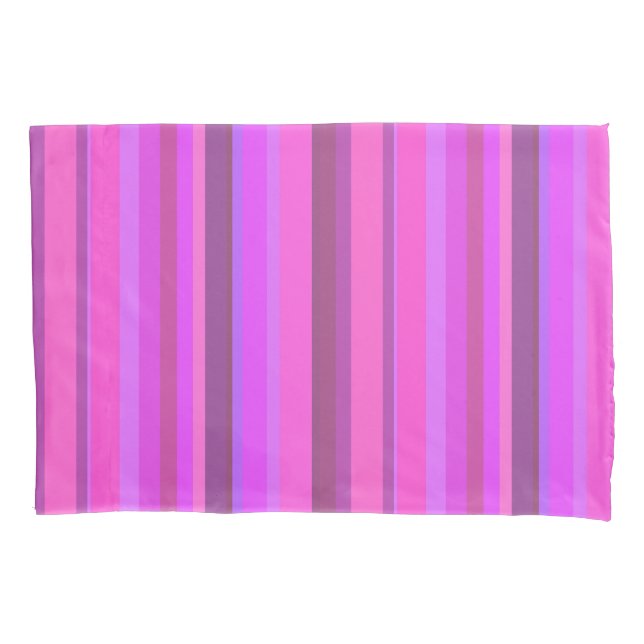 Funda De Cojín Rayas verticales rosas (Anverso)